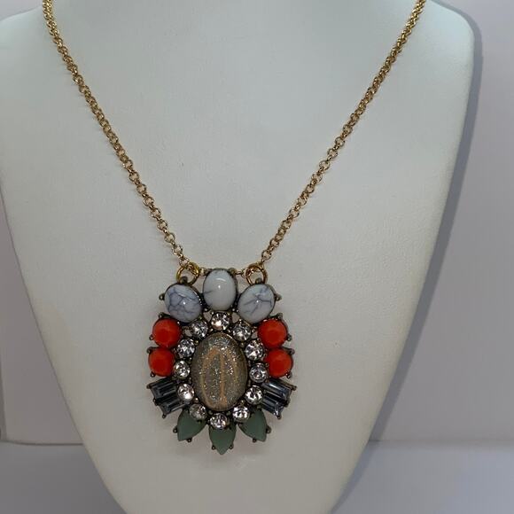 Bronze-Tone Multicolor Glitter Sparkle Necklace - Picture 1 of 6